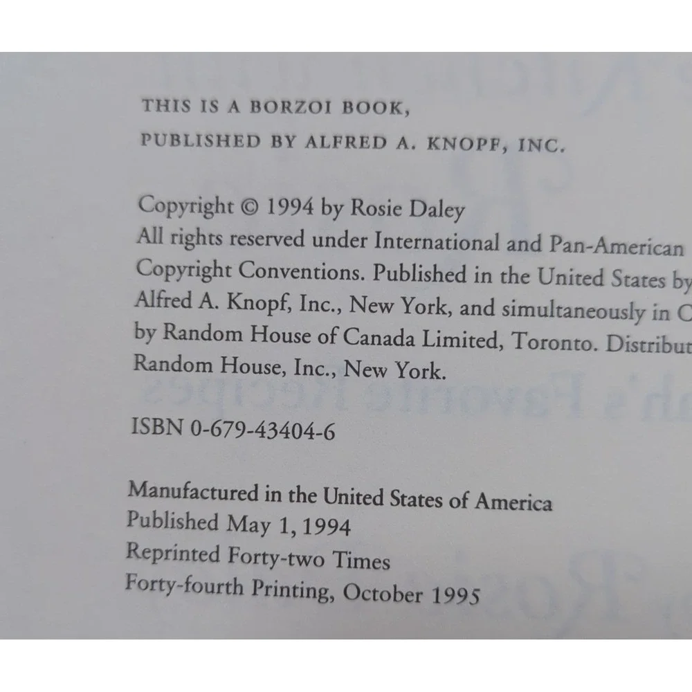 1995 In the Kitchen with Rosie: Oprah's Favorite Recipes Rosie Daley‎ Hardcover